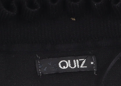 Quiz Women's Black Puff Sleeve High Neck Pullover Jumper M