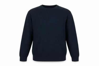 H&M Men’s Blue Cotton Blend Waffle-Knit Crew Neck Jumper Size S