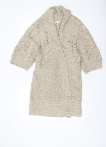 Womens UK Size M Monsoon Beige Cardigan Jumper