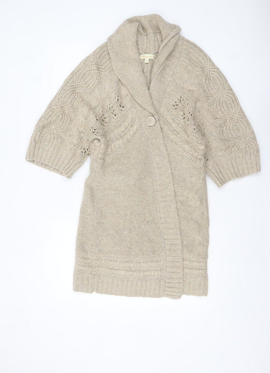 Womens UK Size M Monsoon Beige Cardigan Jumper