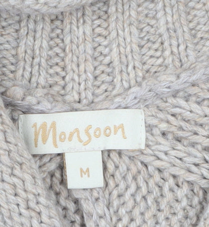 Womens UK Size M Monsoon Beige Cardigan Jumper