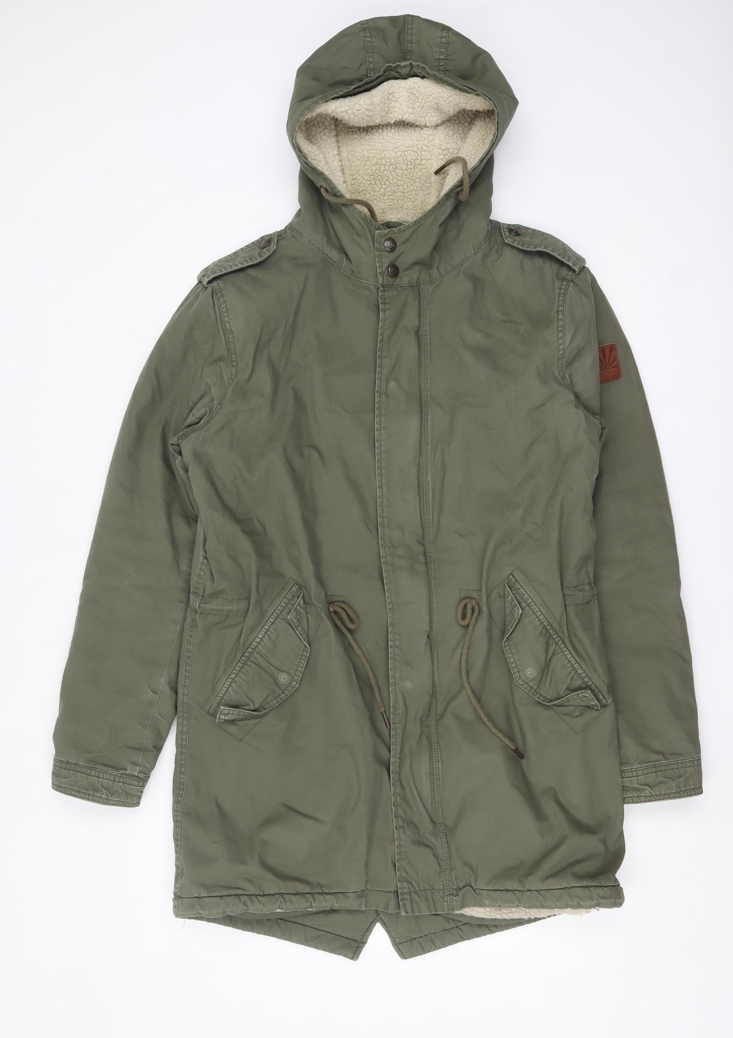 Womens UK Size M Funky Buddha Green Parka Coat