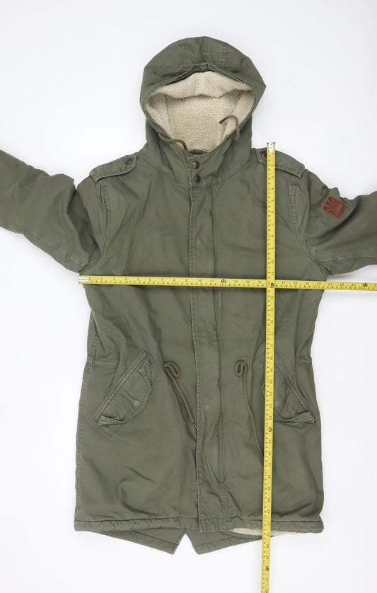 Womens UK Size M Funky Buddha Green Parka Coat