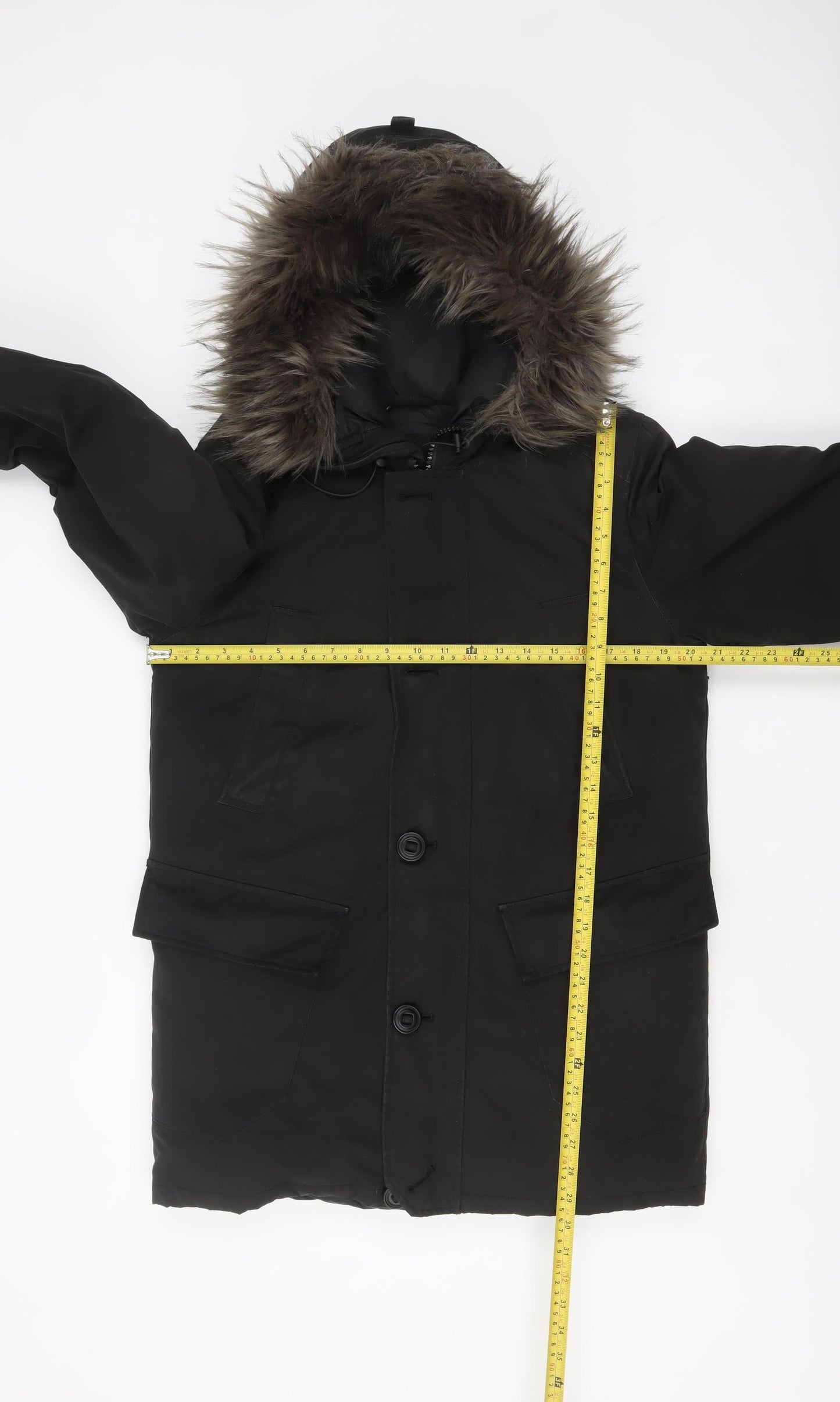 Womens UK Size S Superdry Black Parka Coat