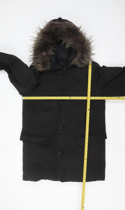 Womens UK Size S Superdry Black Parka Coat