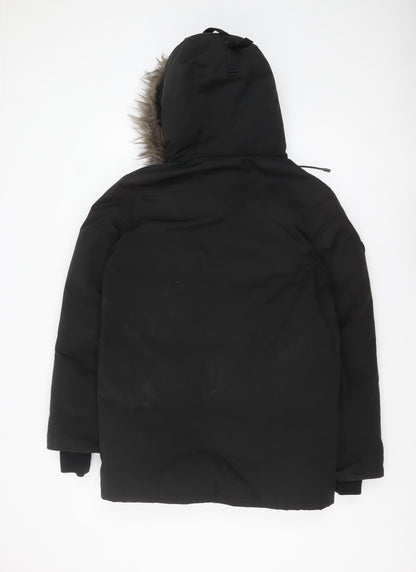 Womens UK Size S Superdry Black Parka Coat