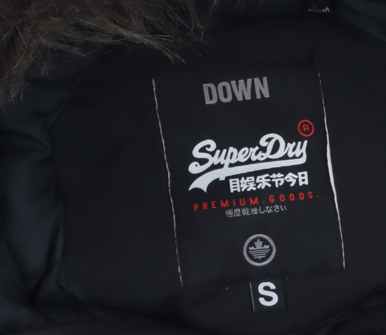 Womens UK Size S Superdry Black Parka Coat