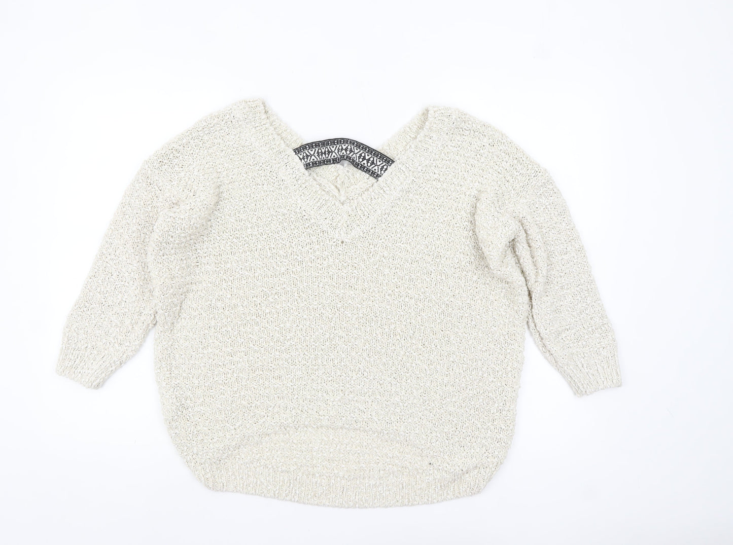 Womens UK Size 10 River Island Ivory Pullover Jumper