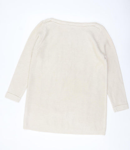 BHS Women Ivory Cable-Knit Acrylic Long Sleeve Jumper Size 18