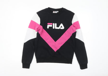 Womens UK Size 2XS FILA Black Pullover Sweatshirt