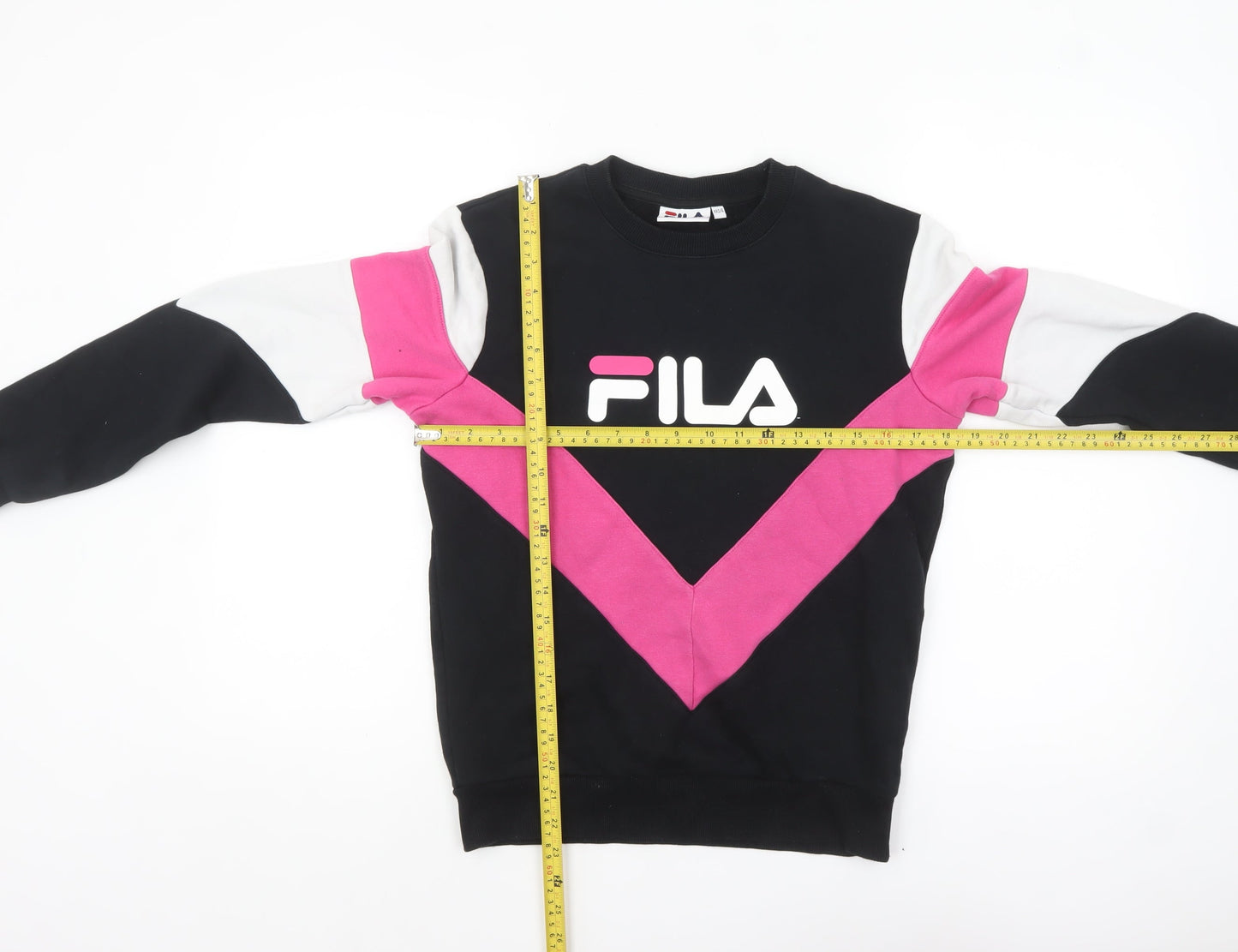 Womens UK Size 2XS FILA Black Pullover Sweatshirt