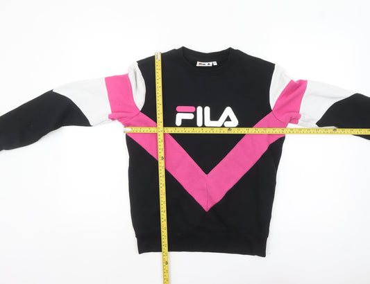 Womens UK Size 2XS FILA Black Pullover Sweatshirt