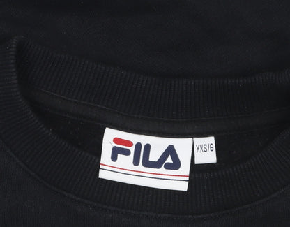 Womens UK Size 2XS FILA Black Pullover Sweatshirt