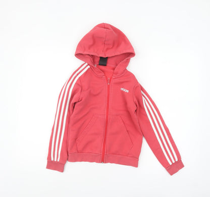 Girls UK Size 9-10 Years adidas Pink Full Zip Hoodie