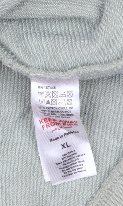 Mens UK Size XL boohooMAN Green Pullover Sweatshirt