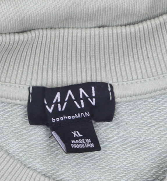 Mens UK Size XL boohooMAN Green Pullover Sweatshirt