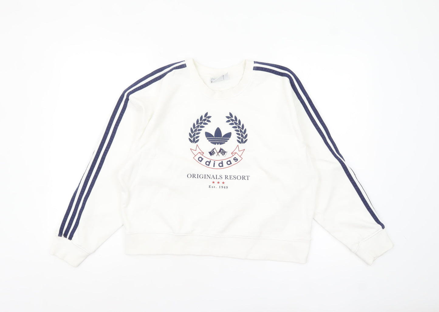 Womens UK Size 10 adidas White Pullover Sweatshirt