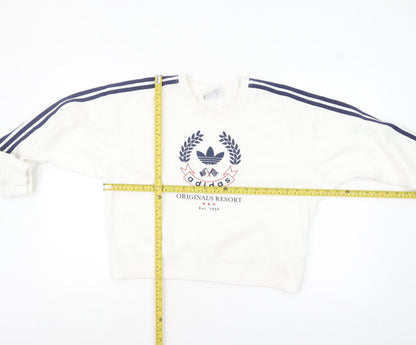 Womens UK Size 10 adidas White Pullover Sweatshirt