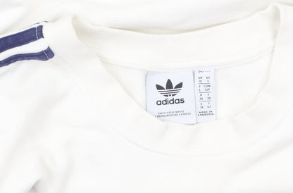 Womens UK Size 10 adidas White Pullover Sweatshirt