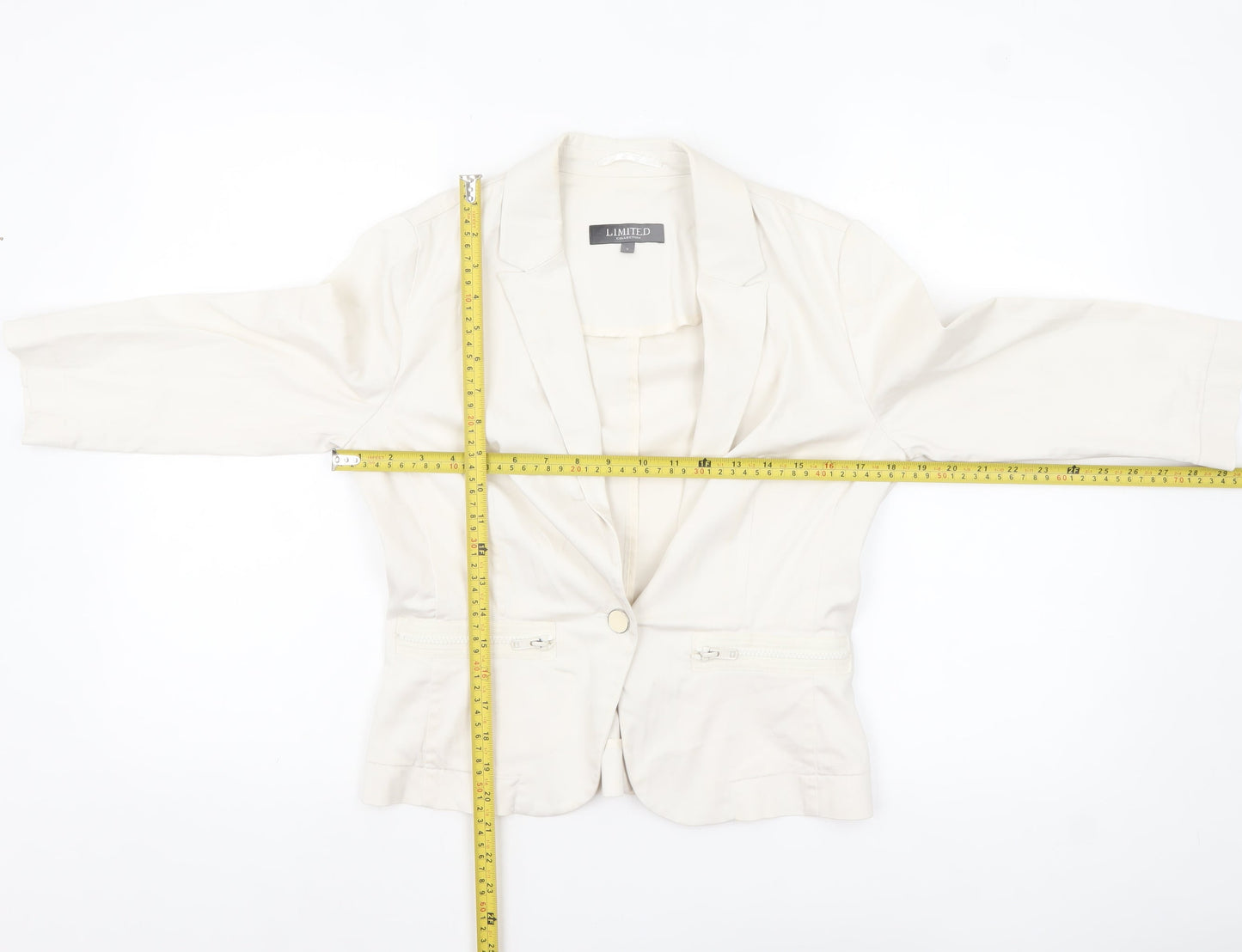 Womens UK Size 8 Marks and Spencer Regular Ivory Blazer