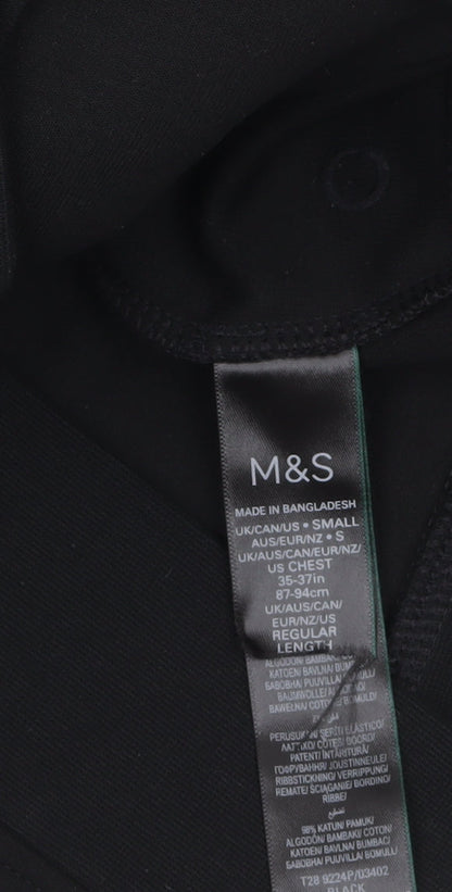 Mens UK Size S Marks and Spencer Black Full Zip Hoodie