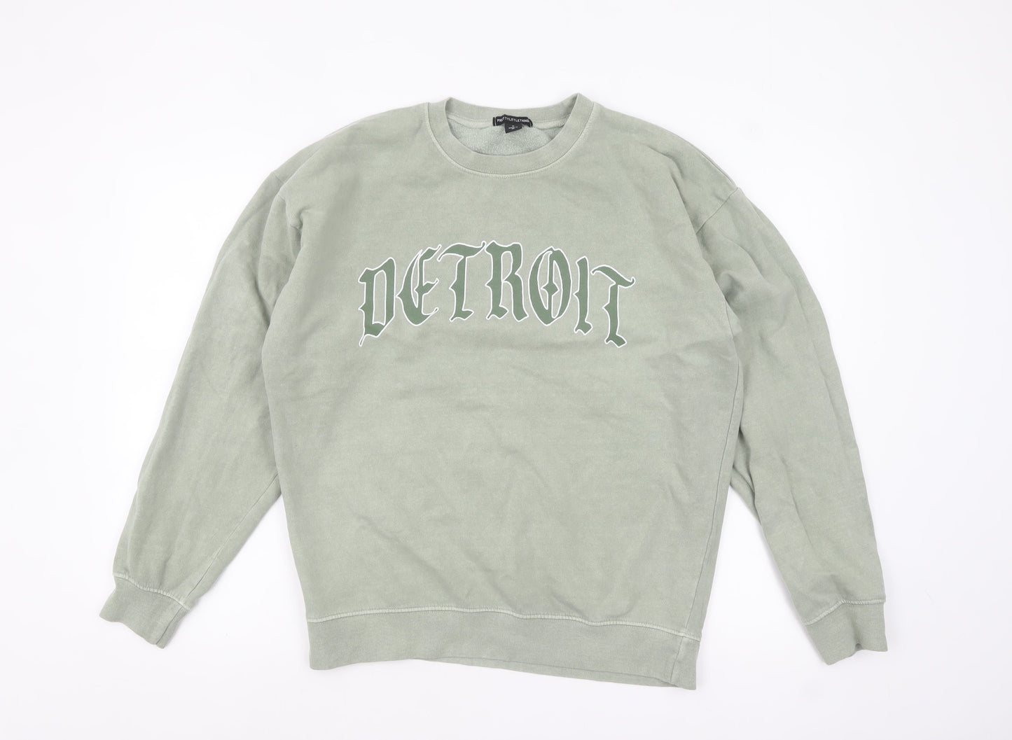 Mens UK Size M PRETTYLITTLETHING Green Pullover Sweatshirt