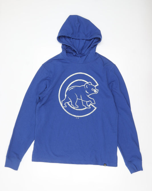 Mens UK Size M 47 Brand Blue Pullover Hoodie