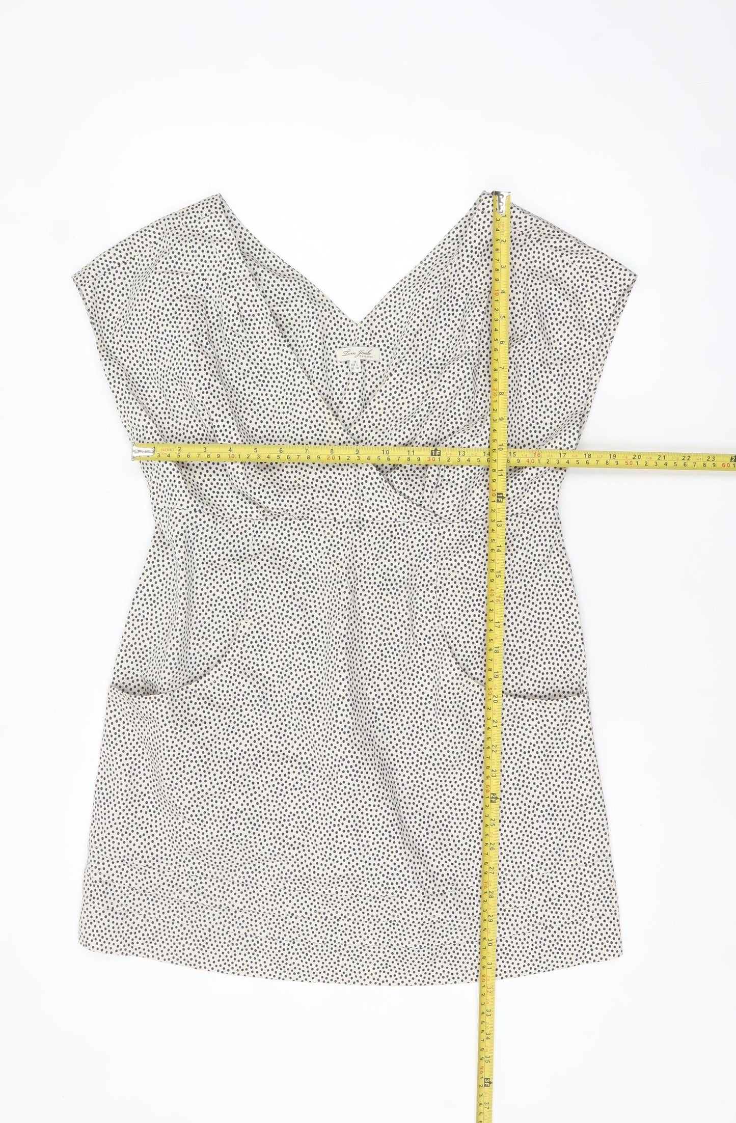 Joules Women Blue Polka Dot Size 14 Wrap Sleeveless Cotton Dress