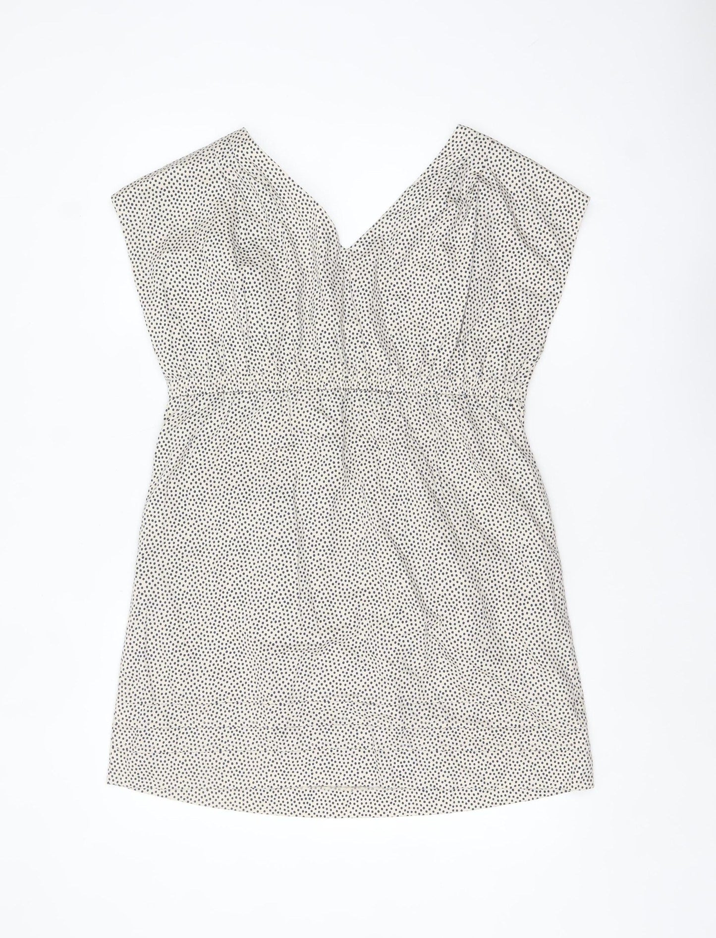 Joules Women Blue Polka Dot Size 14 Wrap Sleeveless Cotton Dress