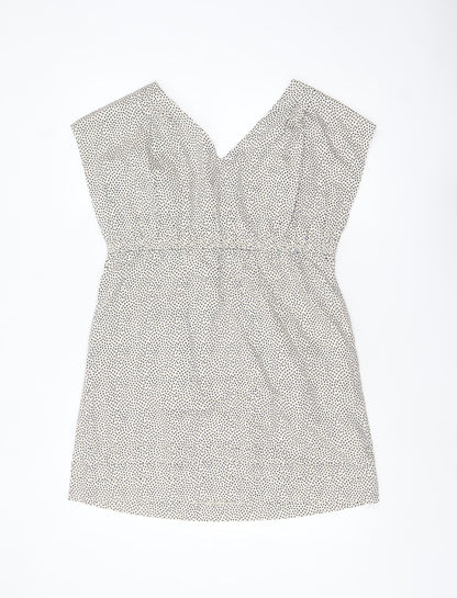 Joules Women Blue Polka Dot Size 14 Wrap Sleeveless Cotton Dress