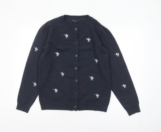 Womens UK Size 10 Crew Clothing Company Blue Cardigan Jumper