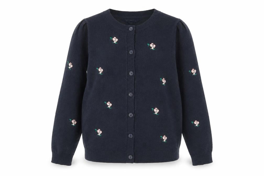 Crew Clothing Blue Floral Embroidered Cardigan Size 10