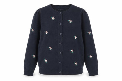 Crew Clothing Blue Floral Embroidered Cardigan Size 10