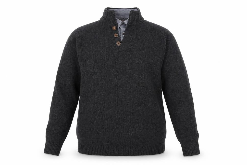 Mens UK Size M NEXT Grey Henley Jumper