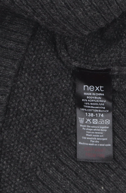 Mens UK Size M NEXT Grey Henley Jumper