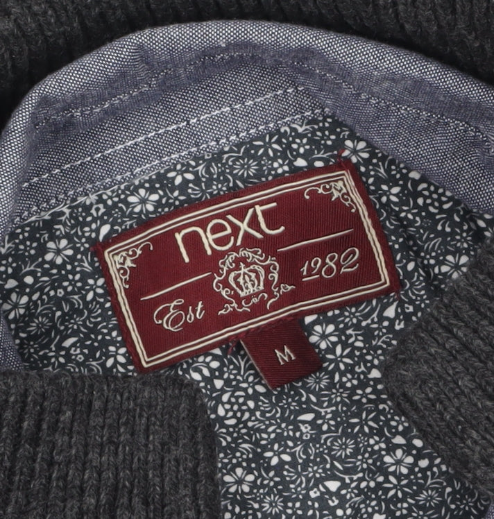 Mens UK Size M NEXT Grey Henley Jumper