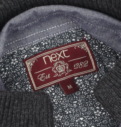 Mens UK Size M NEXT Grey Henley Jumper