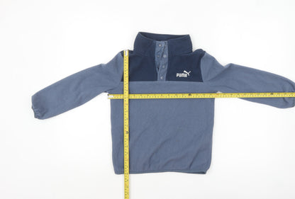 Puma Boys Blue Fleece Henley Sweatshirt Size 10 Years
