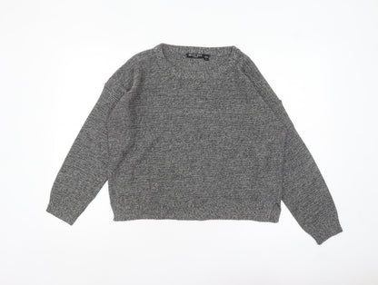 Brave Soul Women's Grey Knit Long Sleeve Pullover Jumper Size L