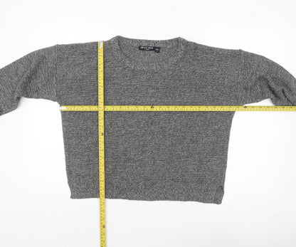Brave Soul Women's Grey Knit Long Sleeve Pullover Jumper Size L