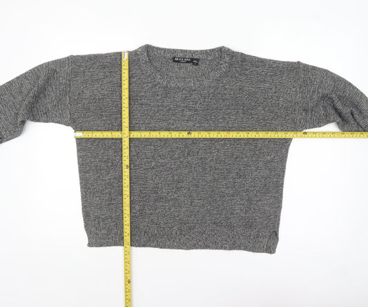 Brave Soul Women's Grey Knit Long Sleeve Pullover Jumper Size L