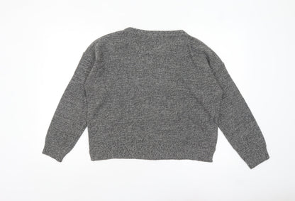 Brave Soul Women's Grey Knit Long Sleeve Pullover Jumper Size L