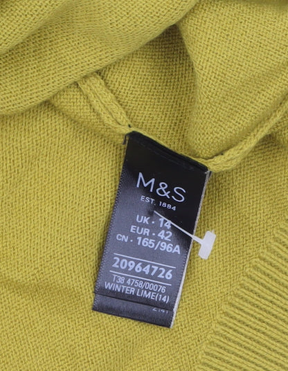 Womens UK Size 14 Marks and Spencer Green Pullover Jumper