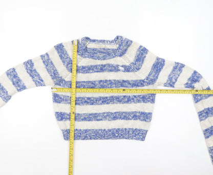 Abercrombie & Fitch Womens Blue Stripe Knit Jumper XS