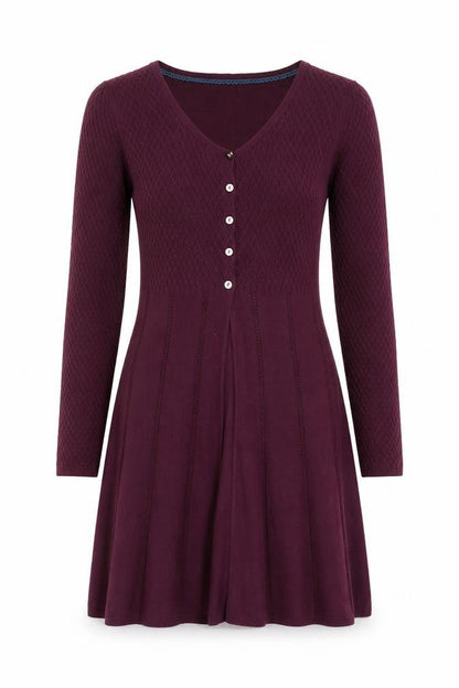 White Stuff Women’s Purple Long Sleeve A-Line Knit Dress Size 10