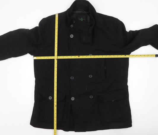 Mens UK Size XL Jasper Conran Black Pea Coat