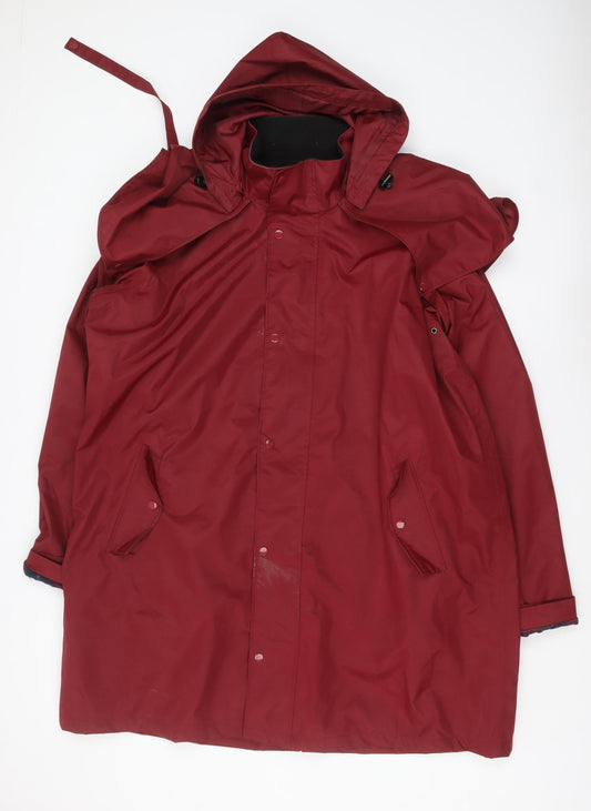 Cotton Traders Men's Red 3XL Waterproof Hooded Rain Coat