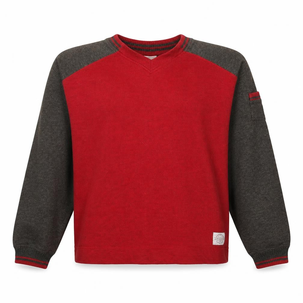 Reebok Boys Red & Grey Crew Neck Pullover Sweatshirt L