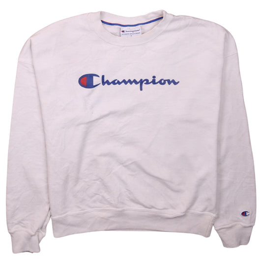 Womens UK Size S Champion White Pullover Sweatshirt