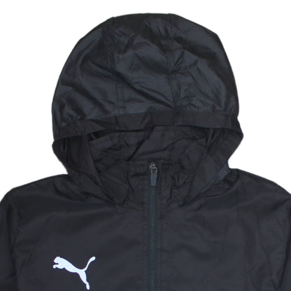 Puma Boys Black Hooded Windbreaker Jacket 14 Years Full Zip Lightweight